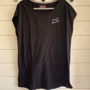 EUC VICTORIA’S SECRET Heart Breaker Sleep PJ Tee  Lightweight Loungewear Medium